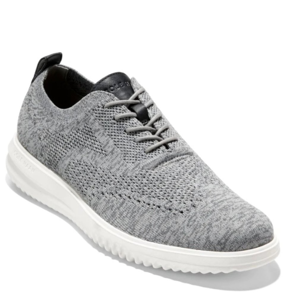 COLE HAAN GRAND+ STITCHLITE WINGTIP OXFORDS GRAY KNIT MEN'S SIZES 10.5 & 11 NEW